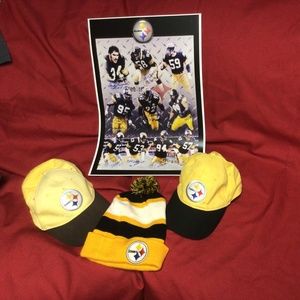 NFL. PITTSBURGH STEELERS hats, poster and  toque